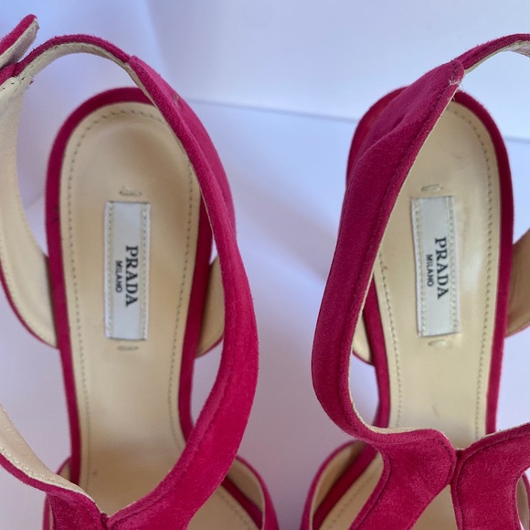 NEW PRADA PEONY SUEDE PLATFORM HIGH HEELS - Picture 6 of 15